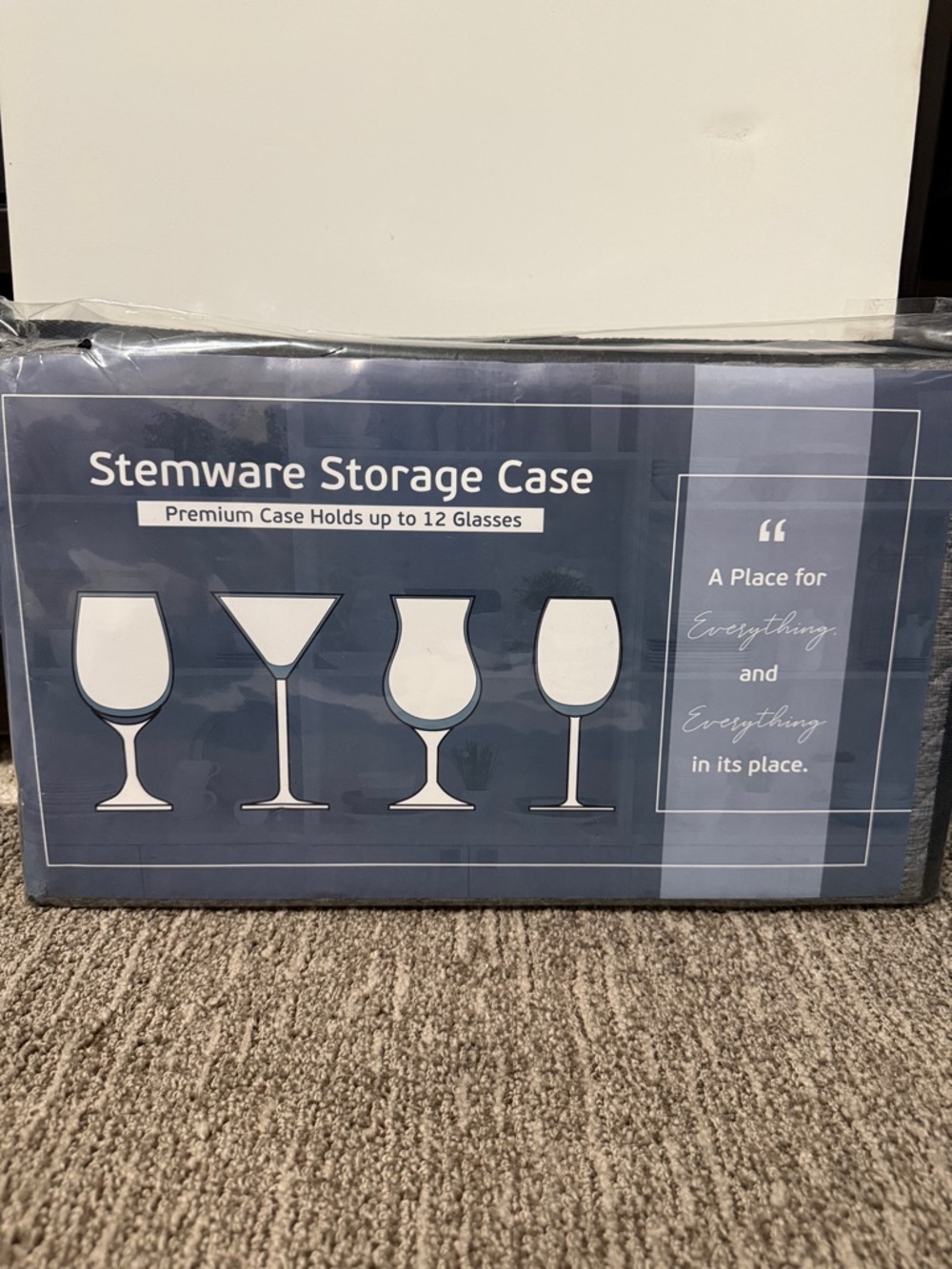 Stemware Storage Case - Navy Blue